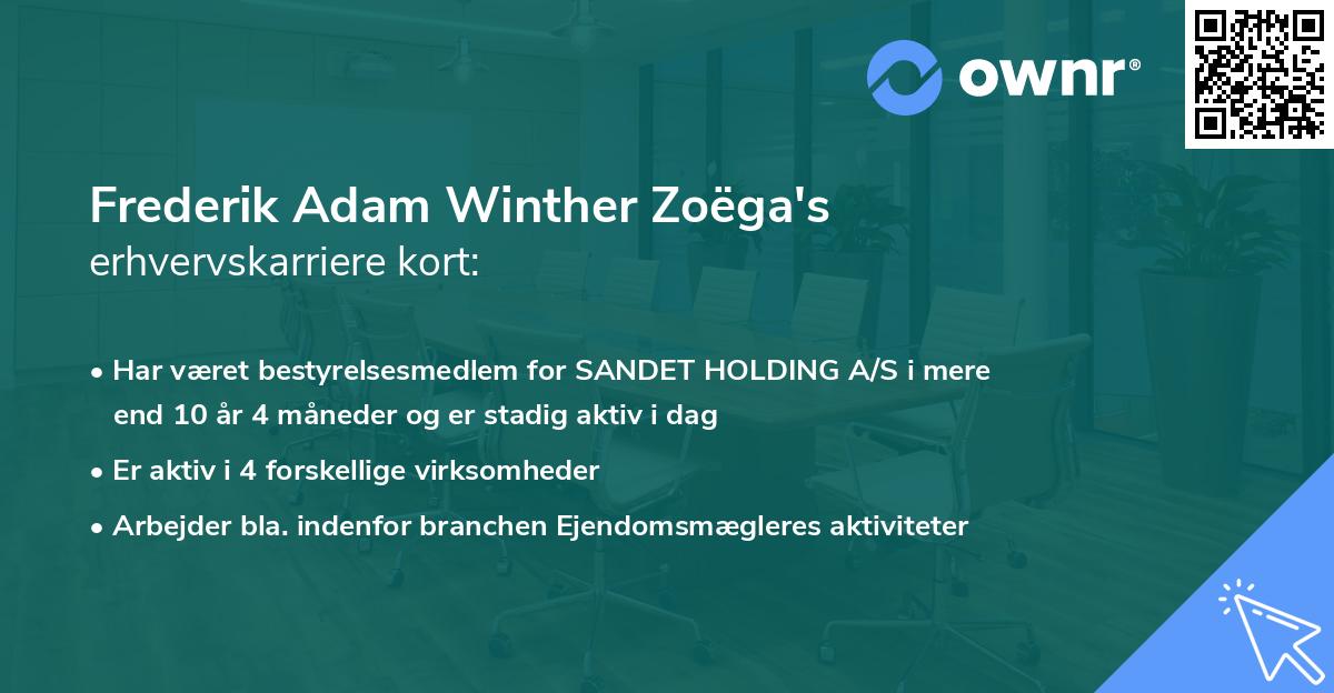 Frederik Adam Winther Zoëga's erhvervskarriere kort