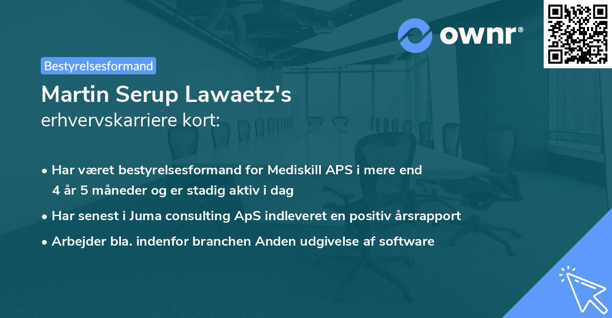 Martin Serup Lawaetz's erhvervskarriere kort