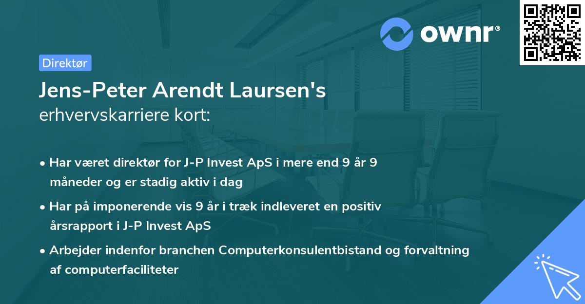 Jens-Peter Arendt Laursen's erhvervskarriere kort