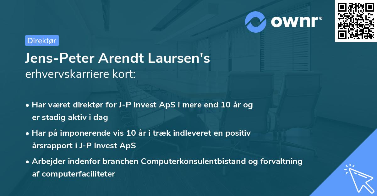 Jens-Peter Arendt Laursen's erhvervskarriere kort