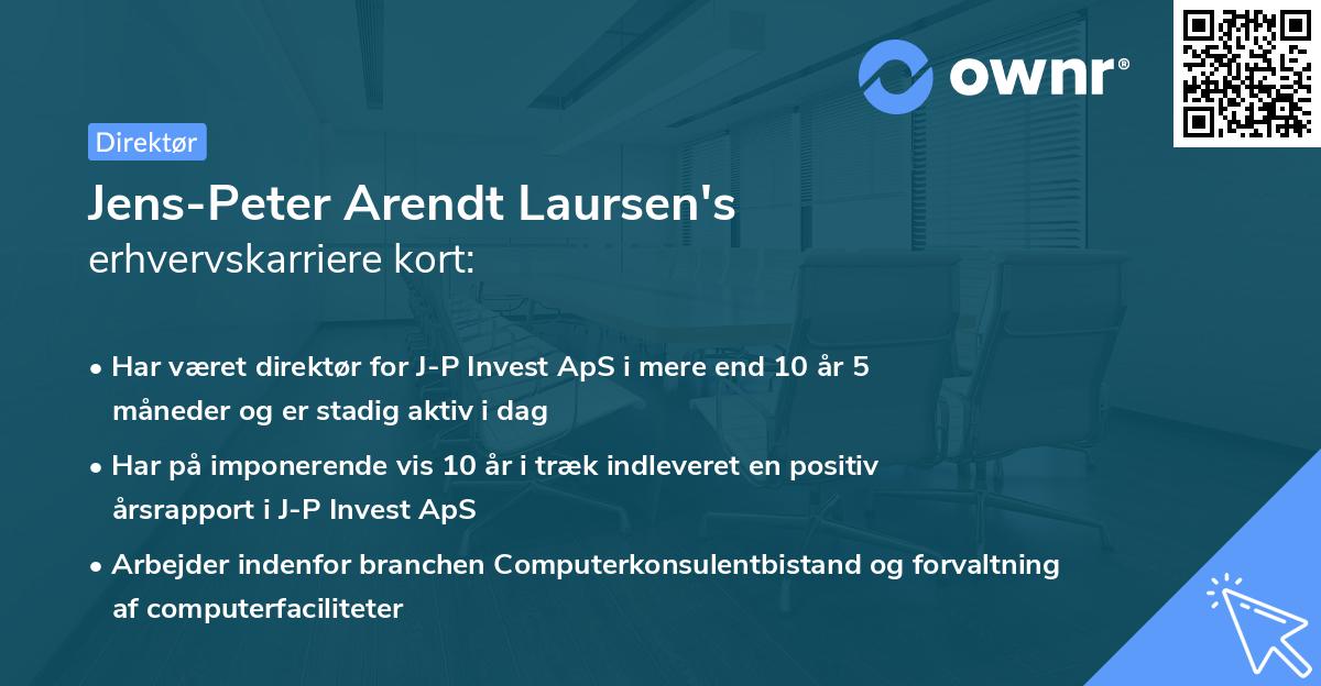 Jens-Peter Arendt Laursen's erhvervskarriere kort