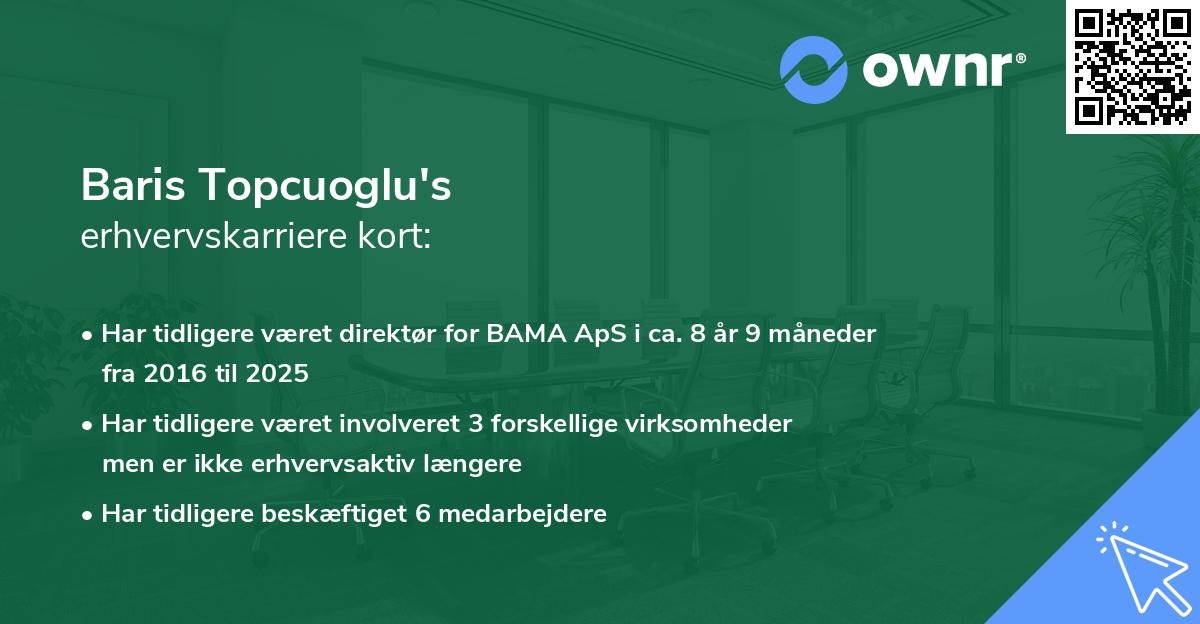 Baris Topcuoglu's erhvervskarriere kort