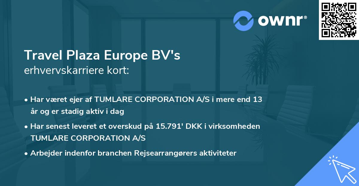 Travel Plaza Europe BV's erhvervskarriere kort