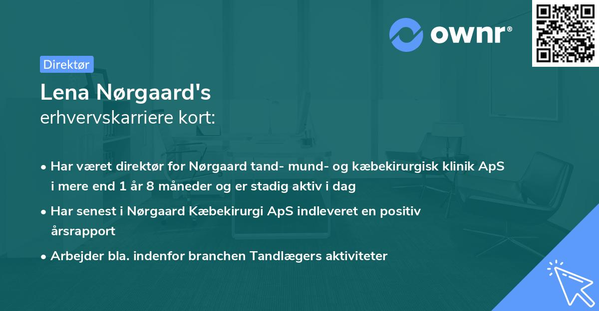 Lena Nørgaard's erhvervskarriere kort