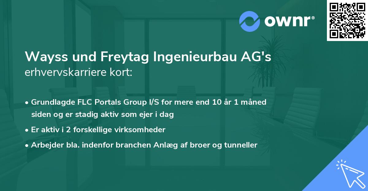 Wayss und Freytag Ingenieurbau AG's erhvervskarriere kort