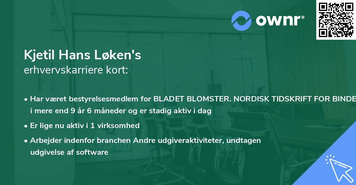 Kjetil Hans Løken's erhvervskarriere kort