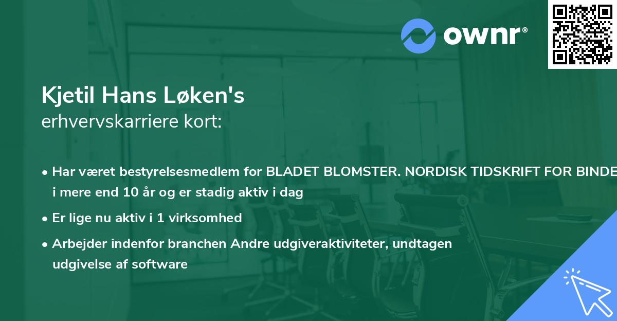 Kjetil Hans Løken's erhvervskarriere kort