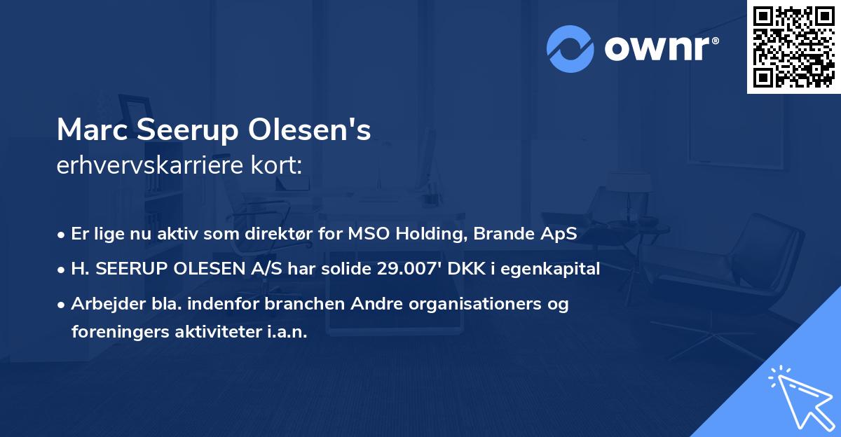 Marc Seerup Olesen's erhvervskarriere kort