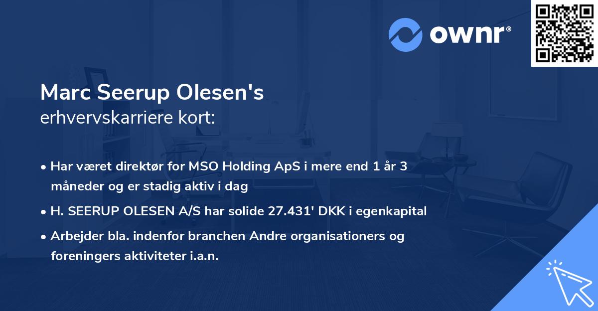 Marc Seerup Olesen's erhvervskarriere kort