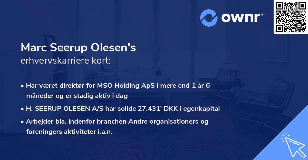 Marc Seerup Olesen's erhvervskarriere kort