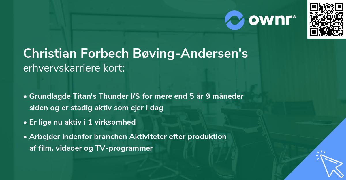Christian Forbech Bøving-Andersen's erhvervskarriere kort