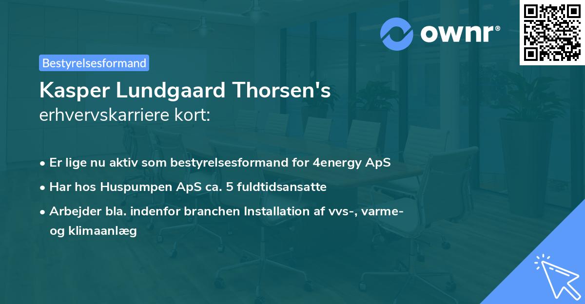 Kasper Lundgaard Thorsen's erhvervskarriere kort