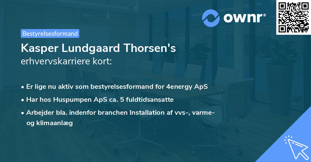 Kasper Lundgaard Thorsen's erhvervskarriere kort