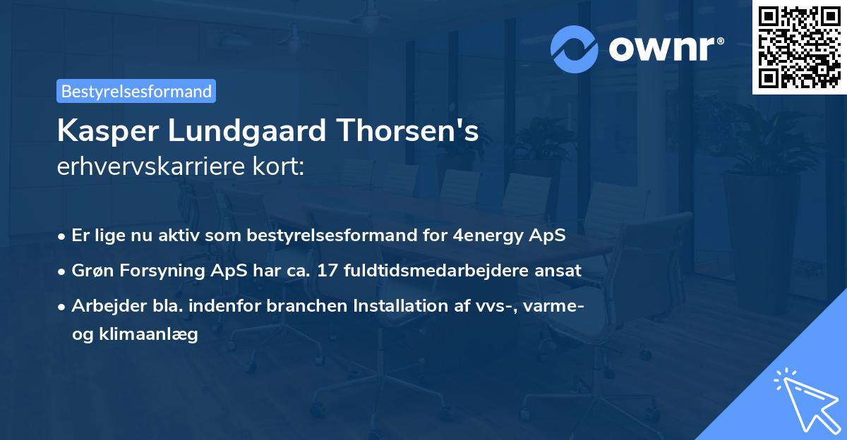 Kasper Lundgaard Thorsen's erhvervskarriere kort