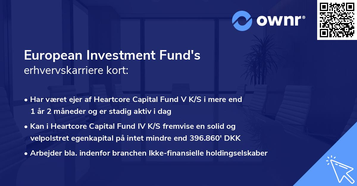 European Investment Fund's erhvervskarriere kort