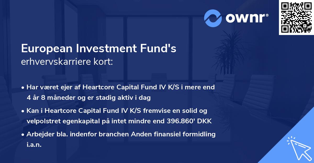 European Investment Fund's erhvervskarriere kort