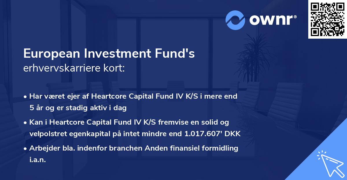 European Investment Fund's erhvervskarriere kort