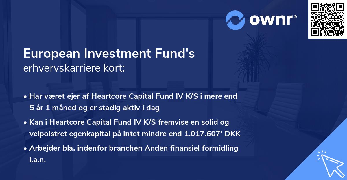 European Investment Fund's erhvervskarriere kort
