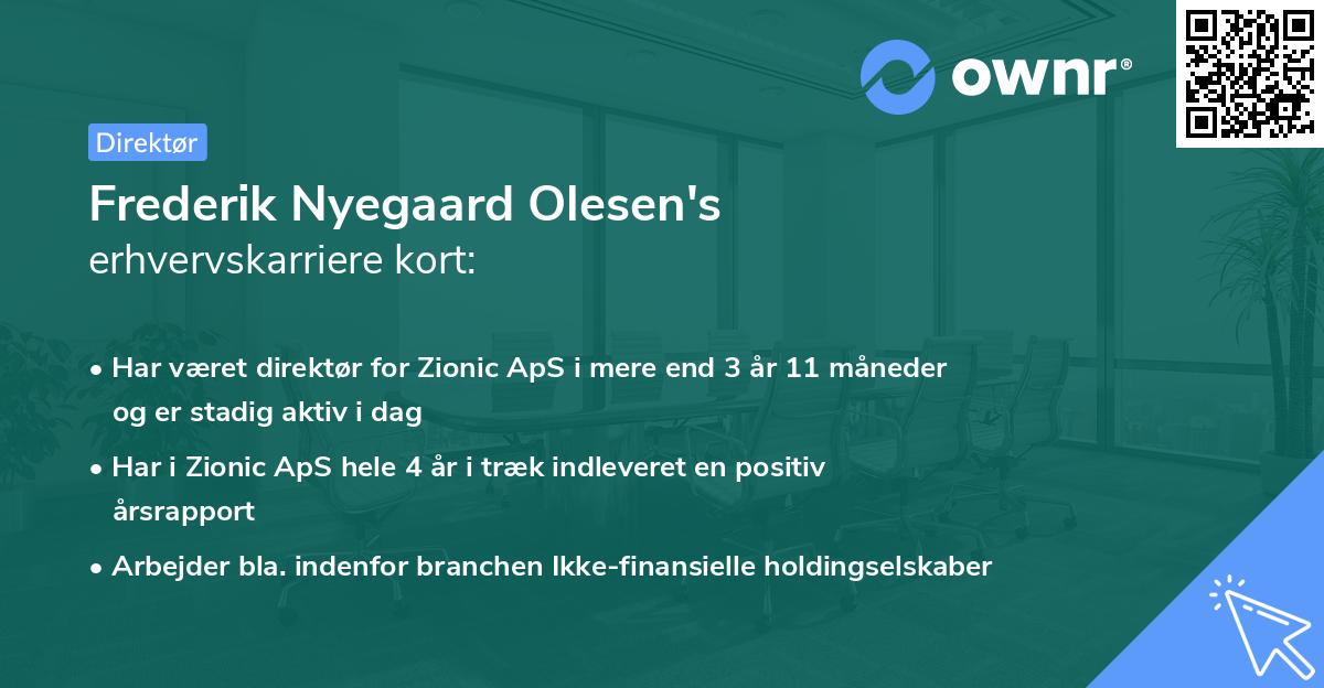 Frederik Nyegaard Olesen's erhvervskarriere kort