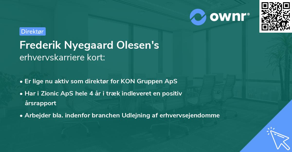 Frederik Nyegaard Olesen's erhvervskarriere kort
