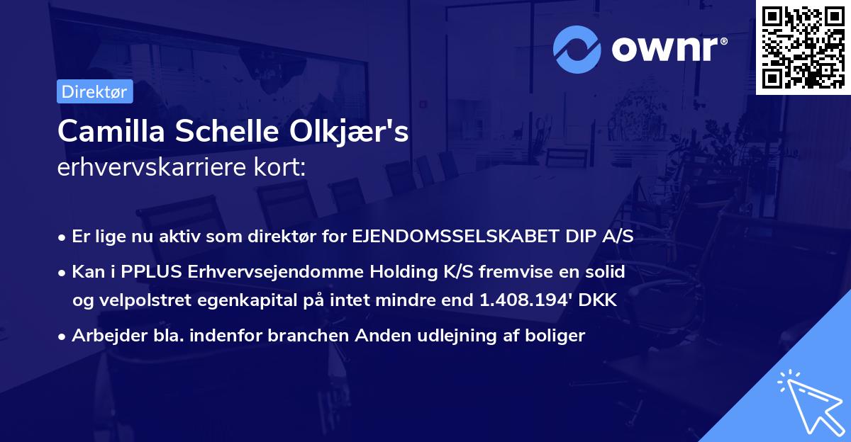 Camilla Schelle Olkjær's erhvervskarriere kort