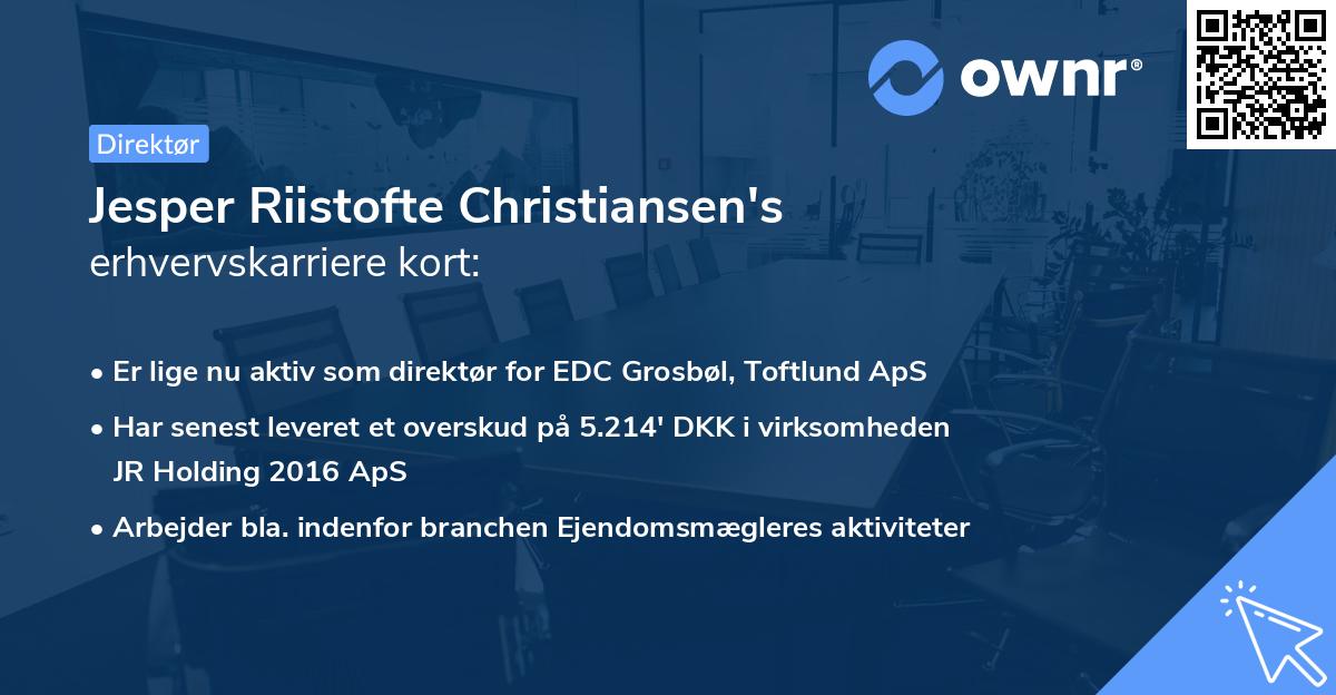 Jesper Riistofte Christiansen's erhvervskarriere kort