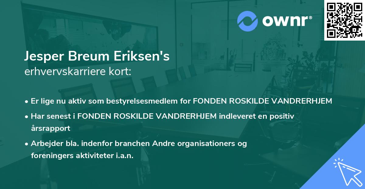 Jesper Breum Eriksen's erhvervskarriere kort