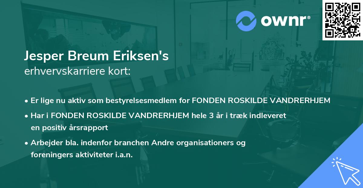 Jesper Breum Eriksen's erhvervskarriere kort