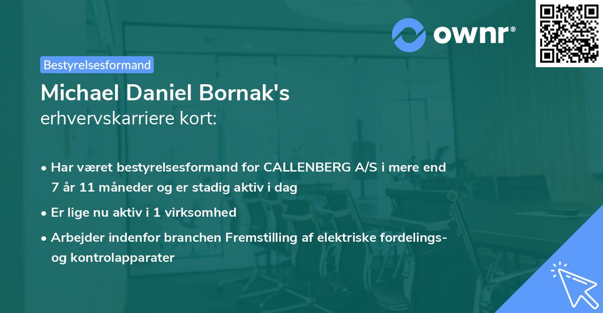 Michael Daniel Bornak's erhvervskarriere kort