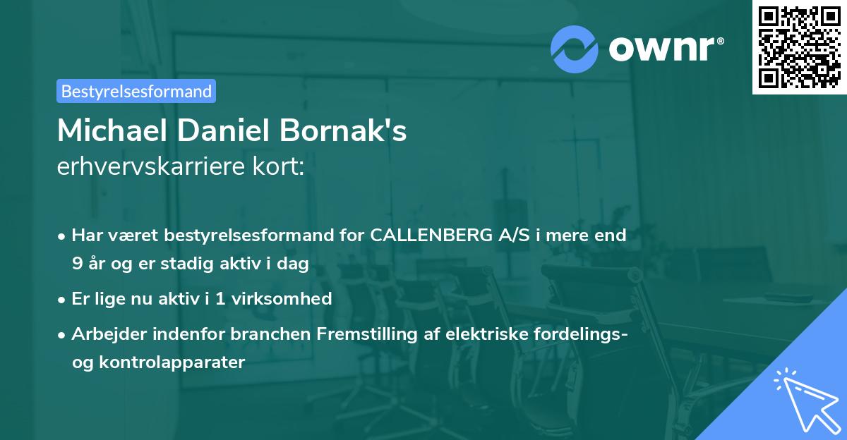 Michael Daniel Bornak's erhvervskarriere kort