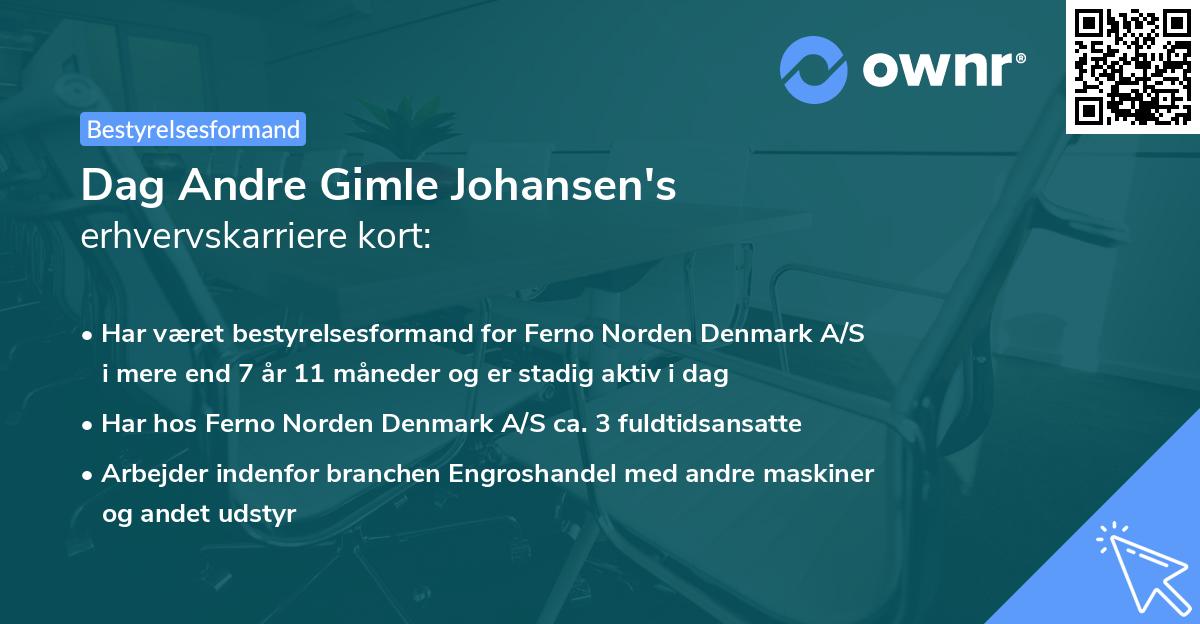 Dag Andre Gimle Johansen's erhvervskarriere kort