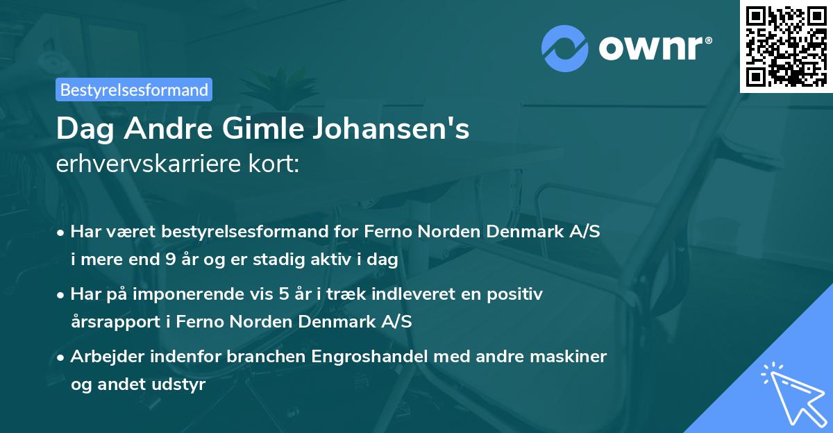 Dag Andre Gimle Johansen's erhvervskarriere kort
