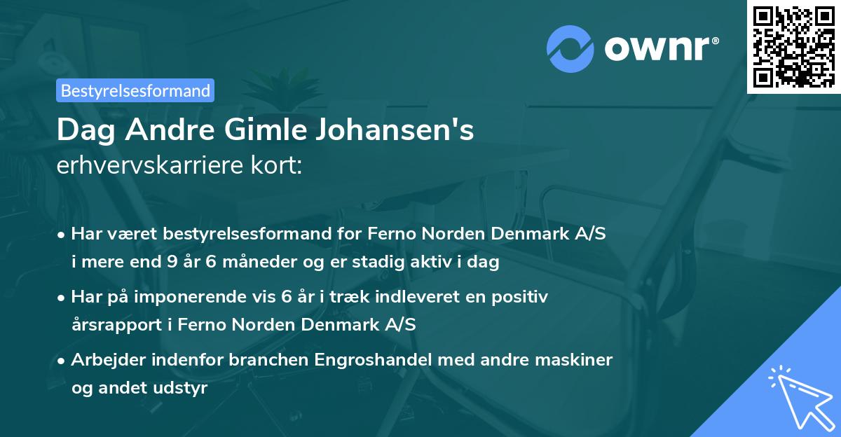 Dag Andre Gimle Johansen's erhvervskarriere kort