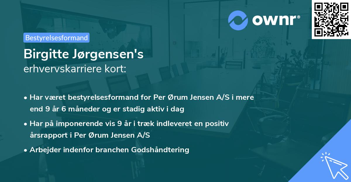 Birgitte Jørgensen's erhvervskarriere kort