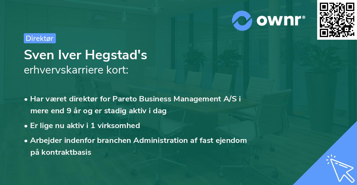Sven Iver Hegstad's erhvervskarriere kort