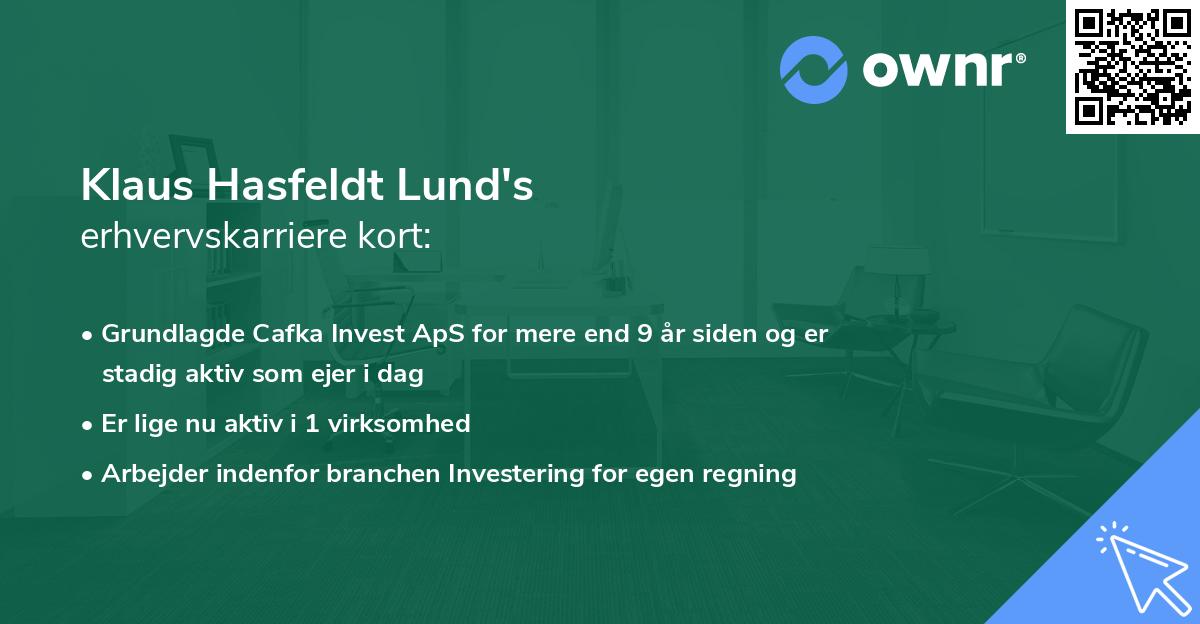 Klaus Hasfeldt Lund's erhvervskarriere kort