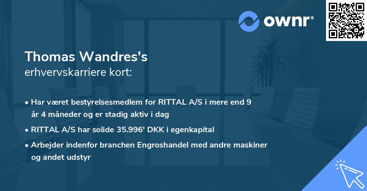 Thomas Wandres's erhvervskarriere kort