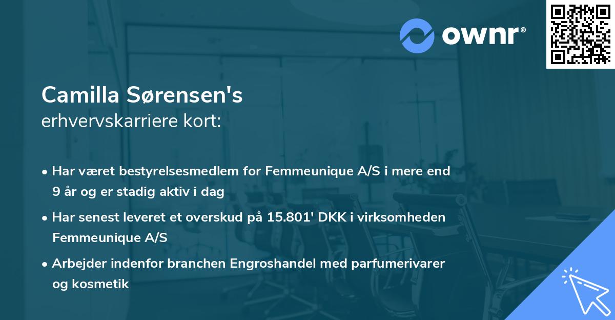 Camilla Sørensen's erhvervskarriere kort