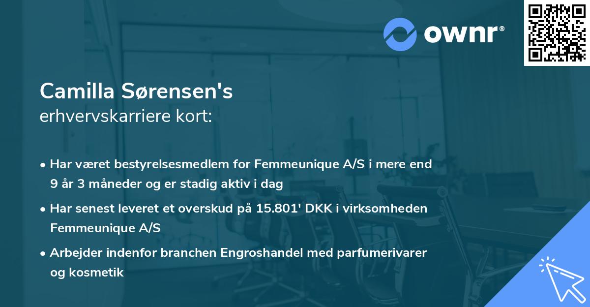 Camilla Sørensen's erhvervskarriere kort