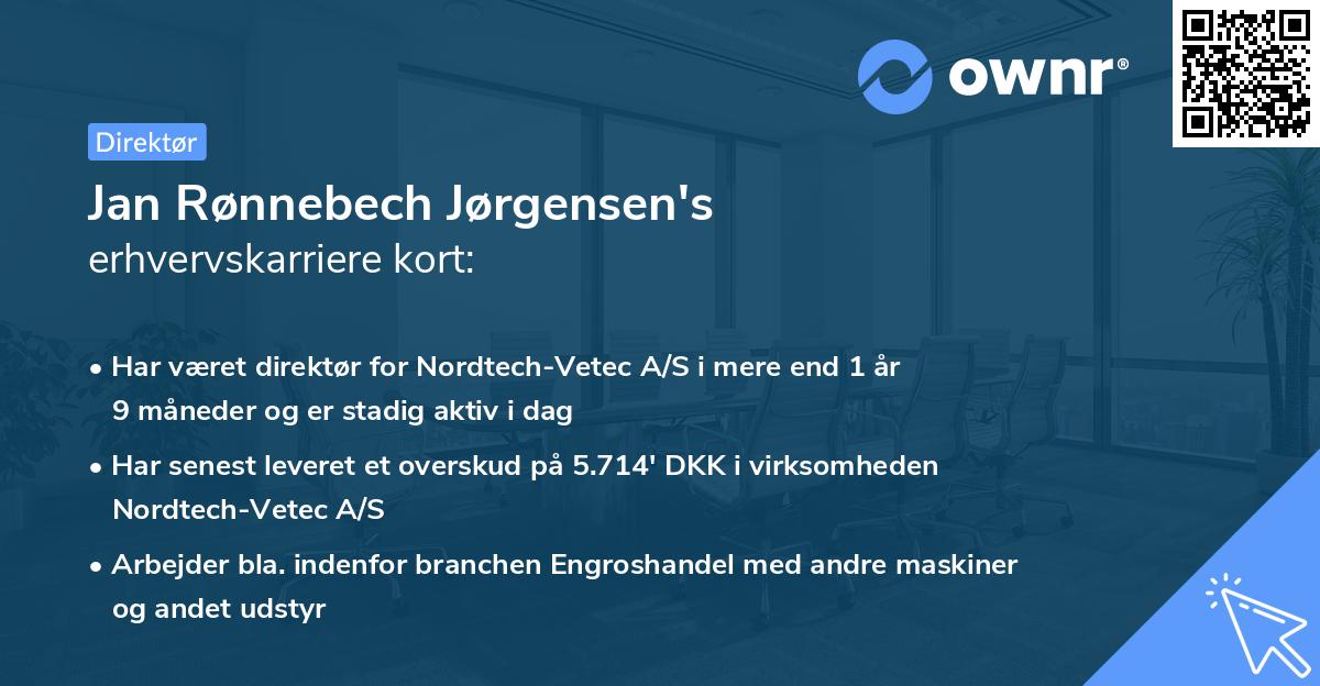 Jan Rønnebech Jørgensen's erhvervskarriere kort
