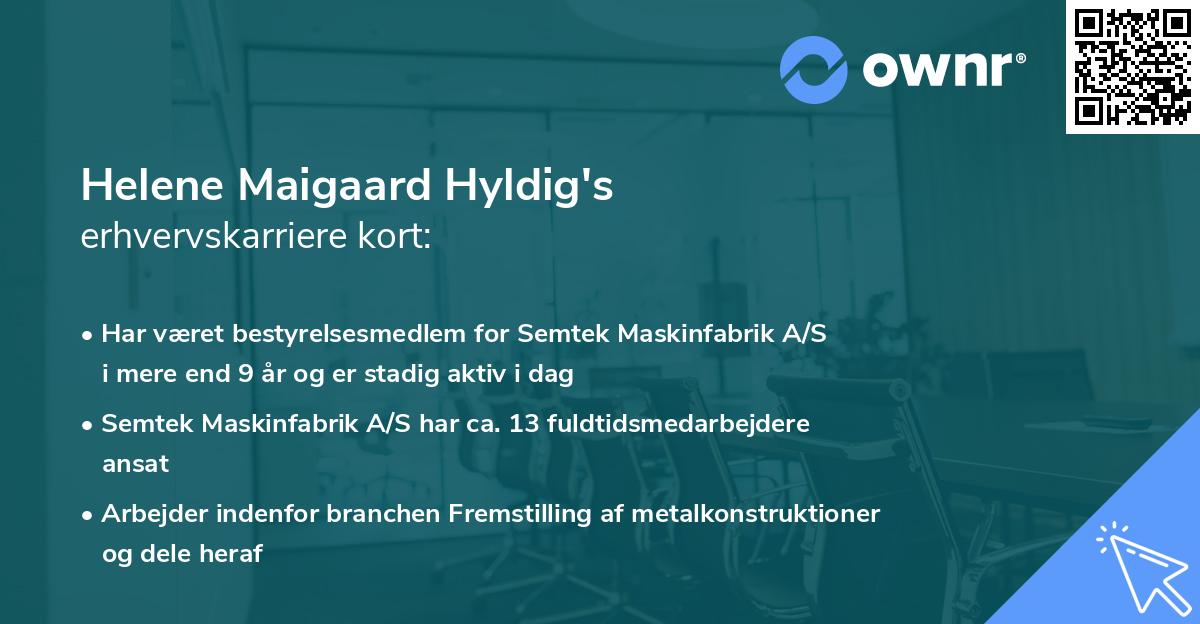 Helene Maigaard Hyldig's erhvervskarriere kort