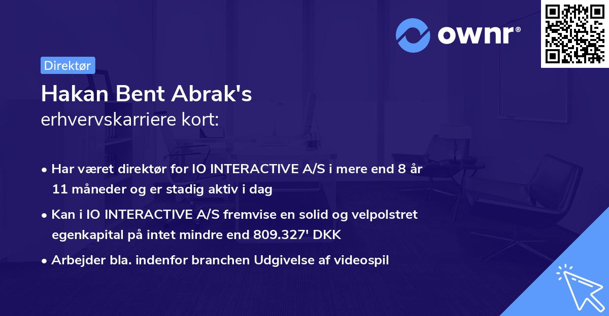 Hakan Bent Abrak's erhvervskarriere kort