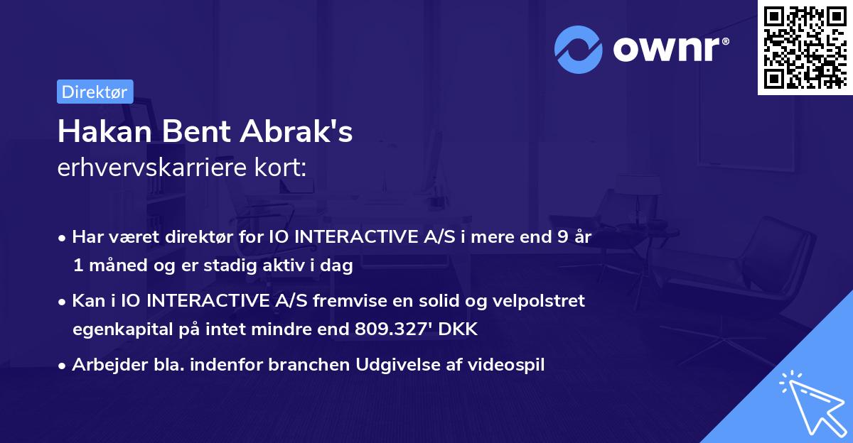 Hakan Bent Abrak's erhvervskarriere kort