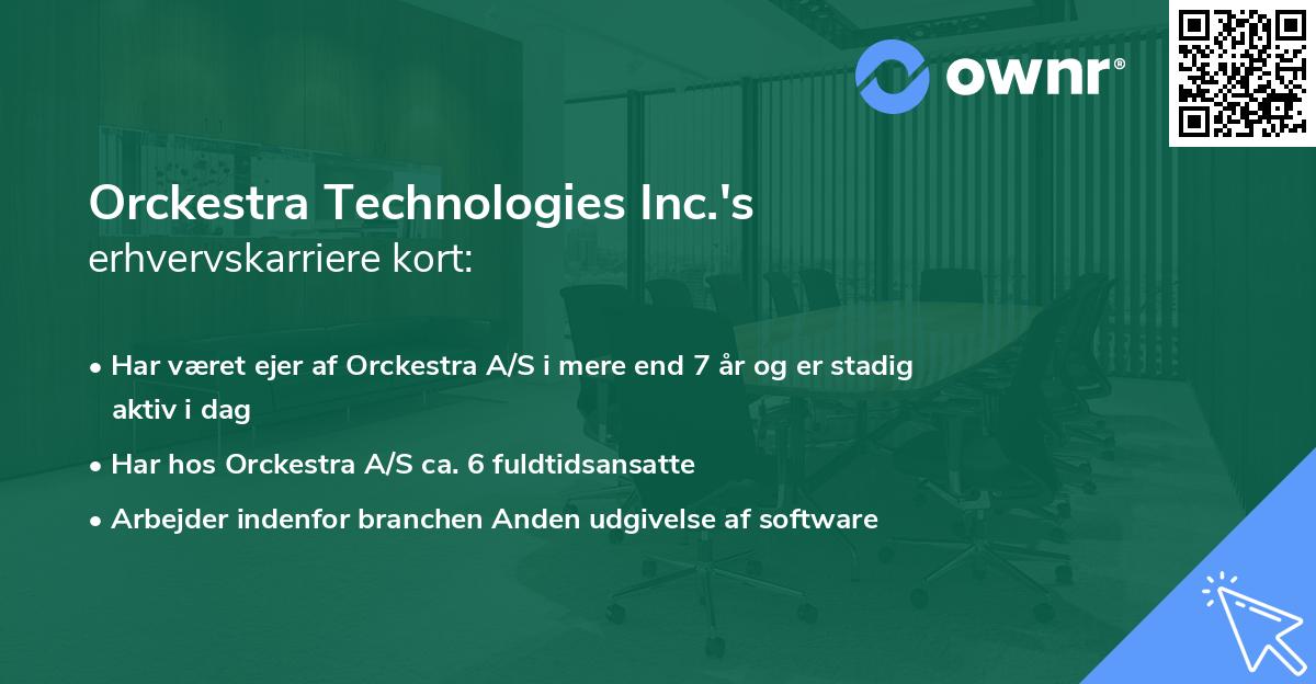 Orckestra Technologies Inc.'s erhvervskarriere kort