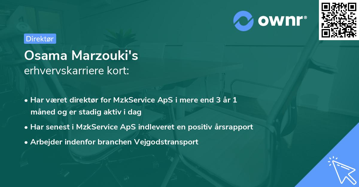 Osama Marzouki's erhvervskarriere kort