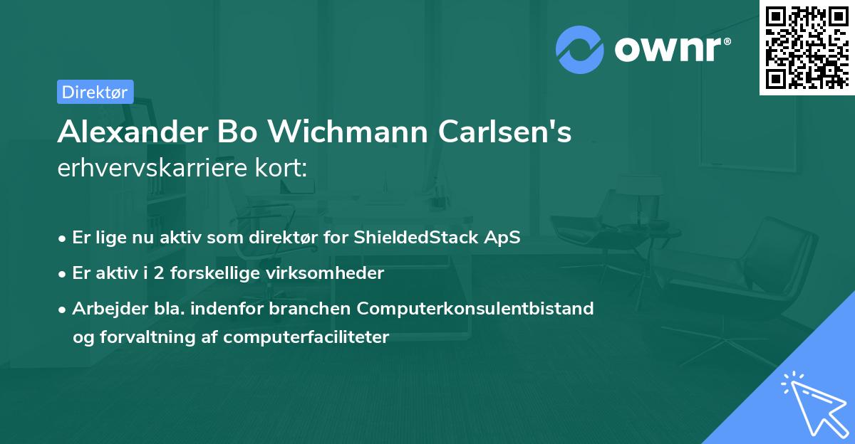 Alexander Bo Wichmann Carlsen's erhvervskarriere kort