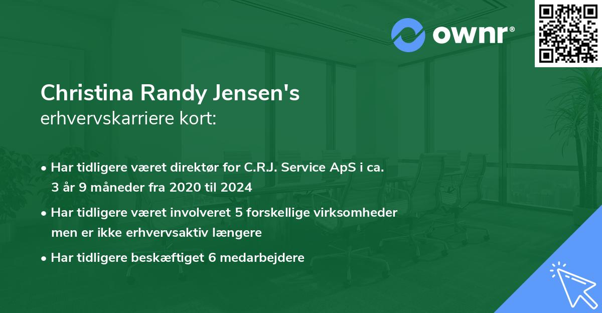 Christina Randy Jensen's erhvervskarriere kort