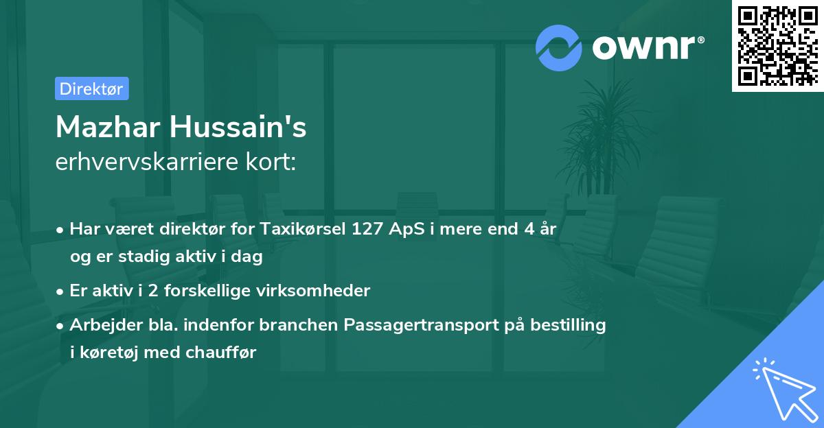 Mazhar Hussain's erhvervskarriere kort