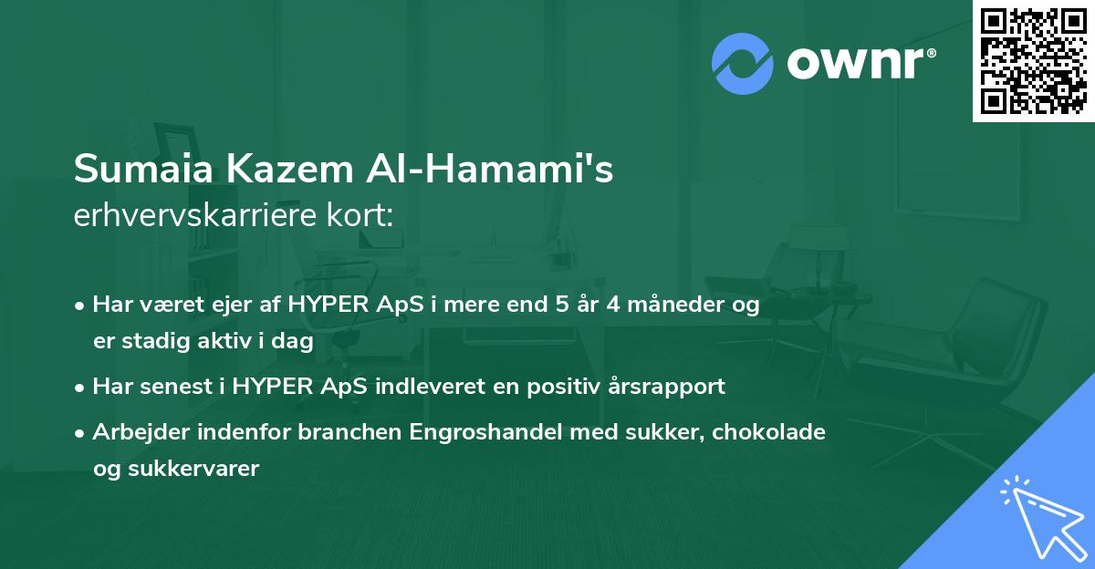 Sumaia Kazem Al-Hamami's erhvervskarriere kort