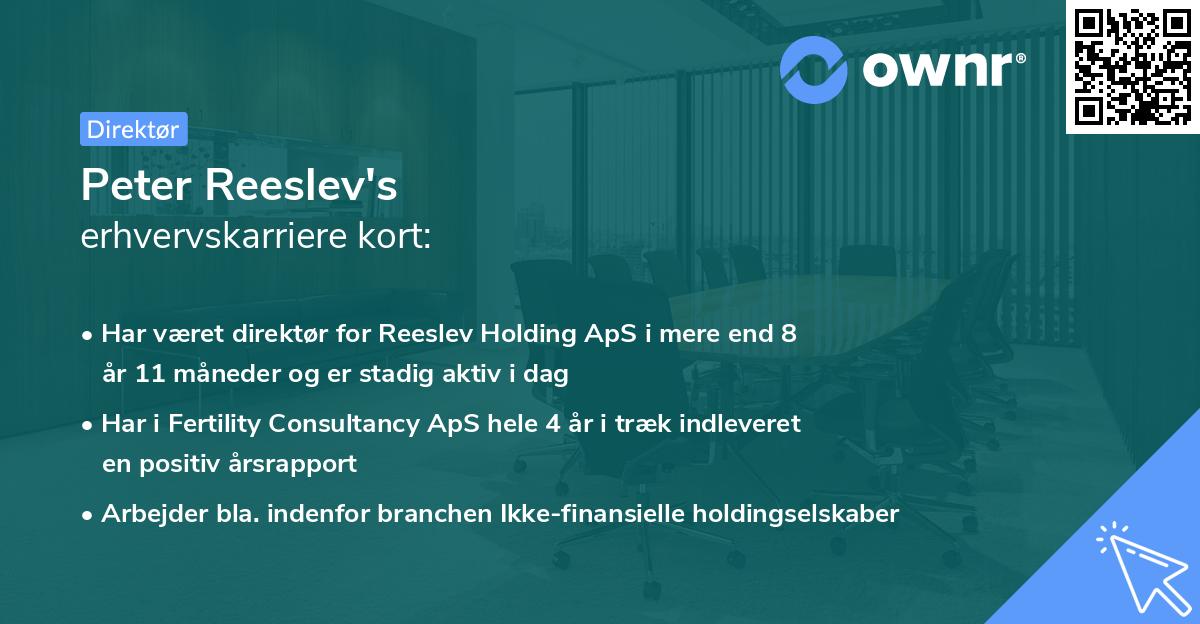 Peter Reeslev's erhvervskarriere kort